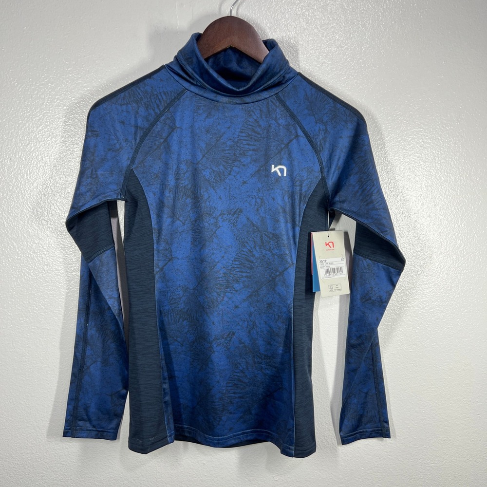 Kari‎ Traa Fierce Long Sleeve Top Womens XS Baselayer Royal Blue Color Block